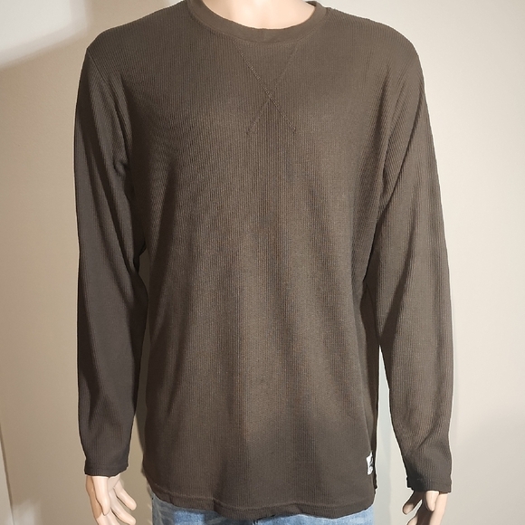 Casual Brown Ribbed Long Sleeve Shirt - Picture 2 of 9